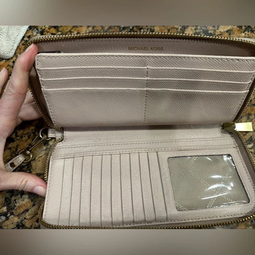 Authentic Michael Kors Beige Backpack and Wallet Set